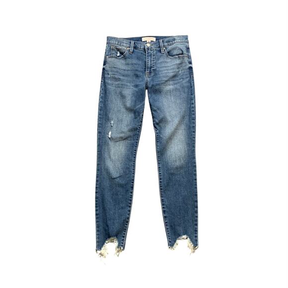 Lucky Brand Jeans Womens 6/28 Bridgette High Rise Skinny Distressed Shark Bite - Picture 1 of 12